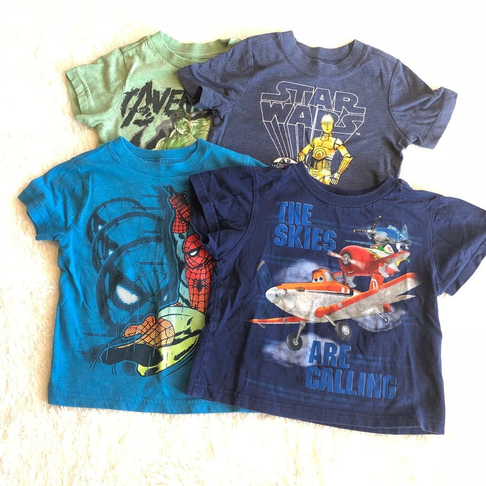 💝Bundle of 2T Toddler Boy Character Tees💝